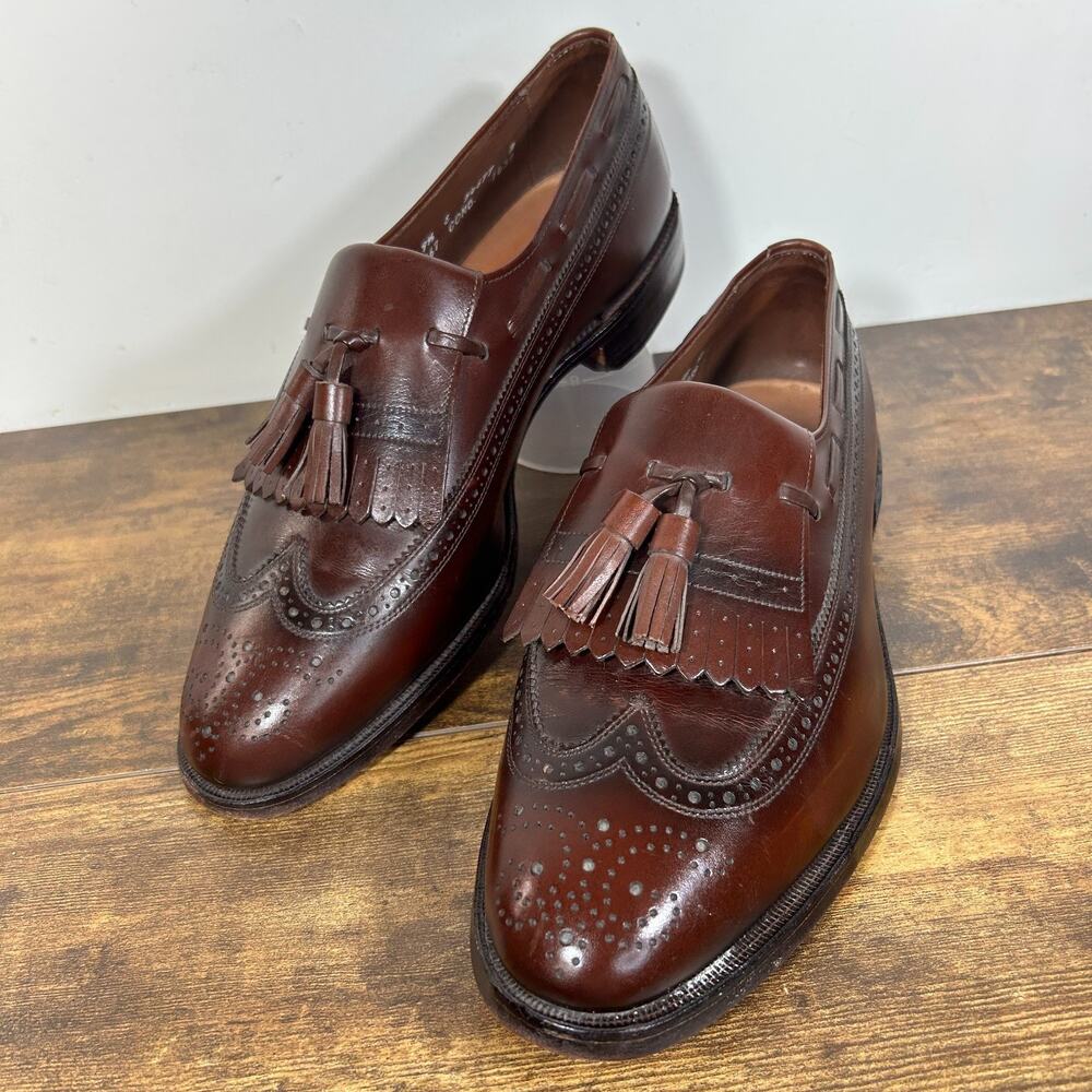 Allen Edmonds Arlington Wingtip Kiltie Tassel Shoes Men Sz 9.5 E Brown USA